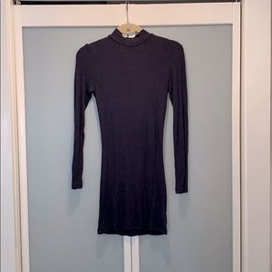 Nasty Gal navy mock neck dress